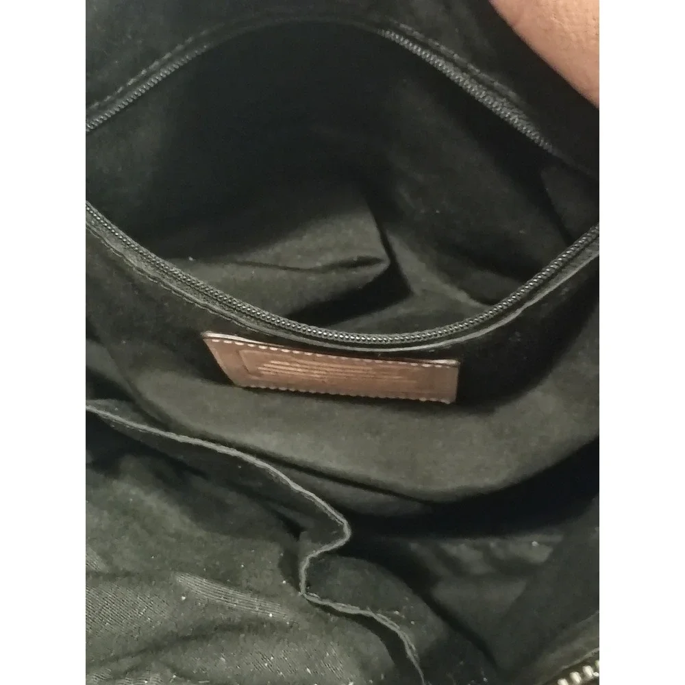Coach Signature Monogram Canvas Dome Satchel Bag Black Gray F31401